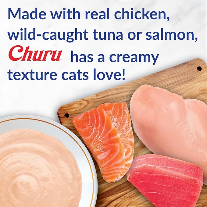 INABA Churu Cat Treats, Grain-Free, Lickable, Squeezable Creamy Purée Cat Treat/Topper with Vitamin E & Taurine, 0.5 Ounces Each Tube, 50 Tubes, Chicken Variety - Image 4