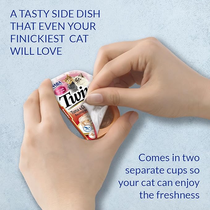 INABA Twins for Cats, Grain-Free Shredded Chicken & Broth Gelée Side Dish/Complement/Topper Cups, 1.23 Ounces per Serving, 14.76 Ounces Total (12 Servings), Tuna & Chicken with Scallop Recipe - Image 5