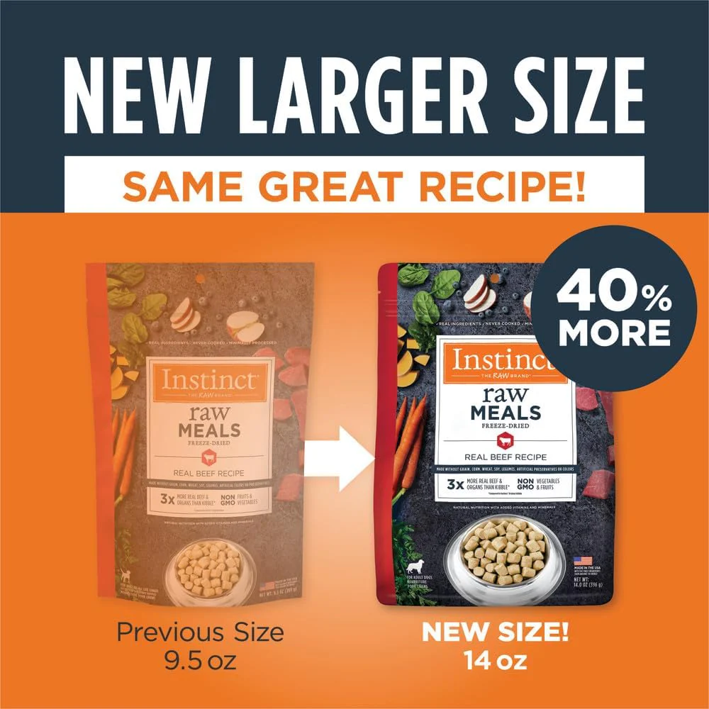 Instinct Freeze Dried Raw Meals, Natural Dry Dog Food, Grain Free - Real Beef - Image 3