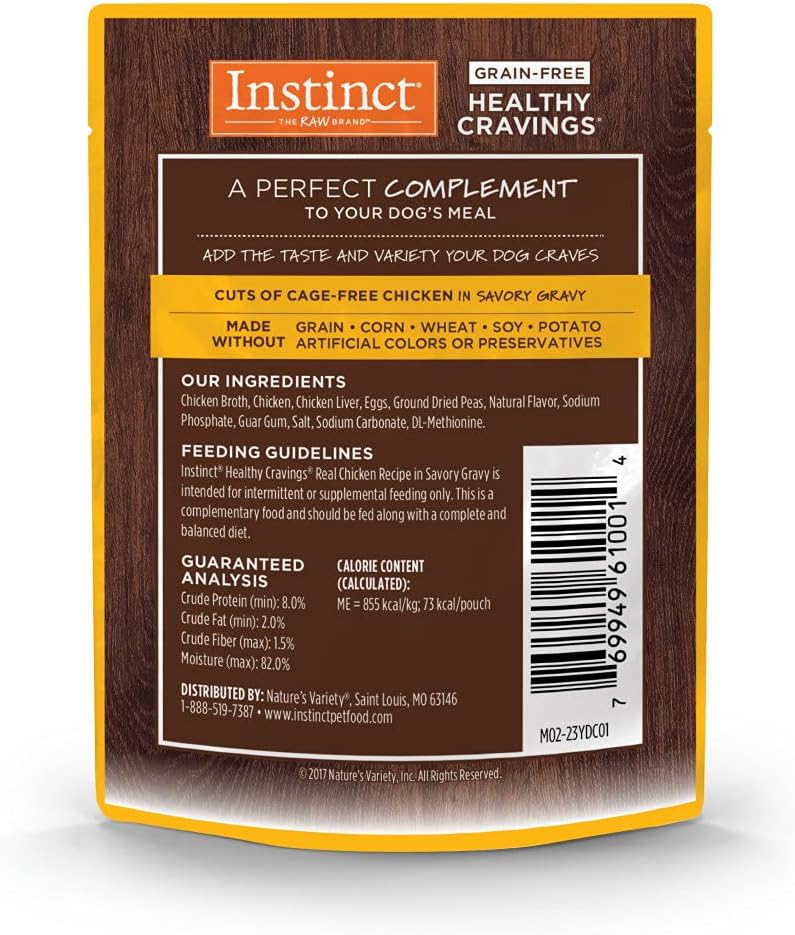 Instinct Healthy Cravings Grain Free Real Chicken Recipe Natural Wet Dog Food Topper By Nature'S Variety, 3 Oz. Pouches - Image 2