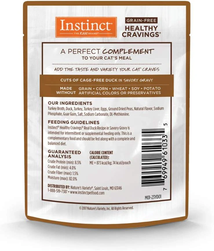 Instinct Healthy Cravings Natural Wet Cat Food Topper, Grain Free Recipe - Real Duck, 3 oz. Pouches (Pack of 24) - Image 2