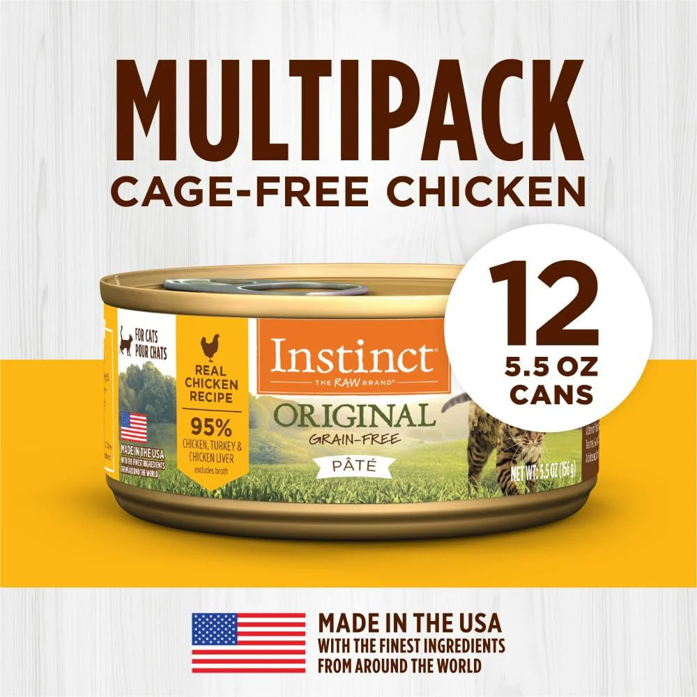 Instinct Original Grain Free Real Chicken Recipe Natural Wet Canned Cat Food, 5.5 Ounce (Pack of 12) - Image 5