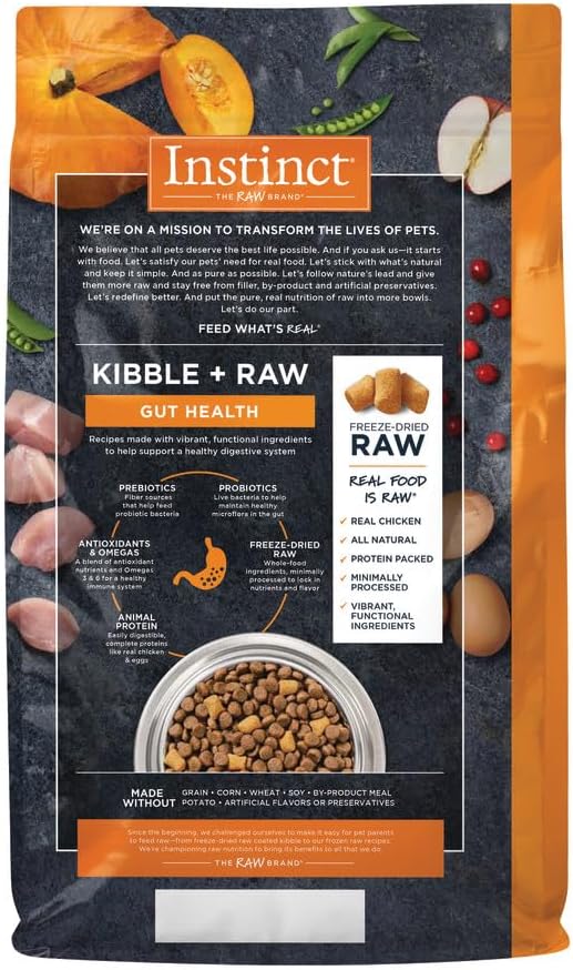 Instinct Raw Boost Gut Health, Natural Dry Dog Food with Freeze Dried Pieces, Grain Free Recipe - Real Chicken, 18 lb. Bag - Image 2