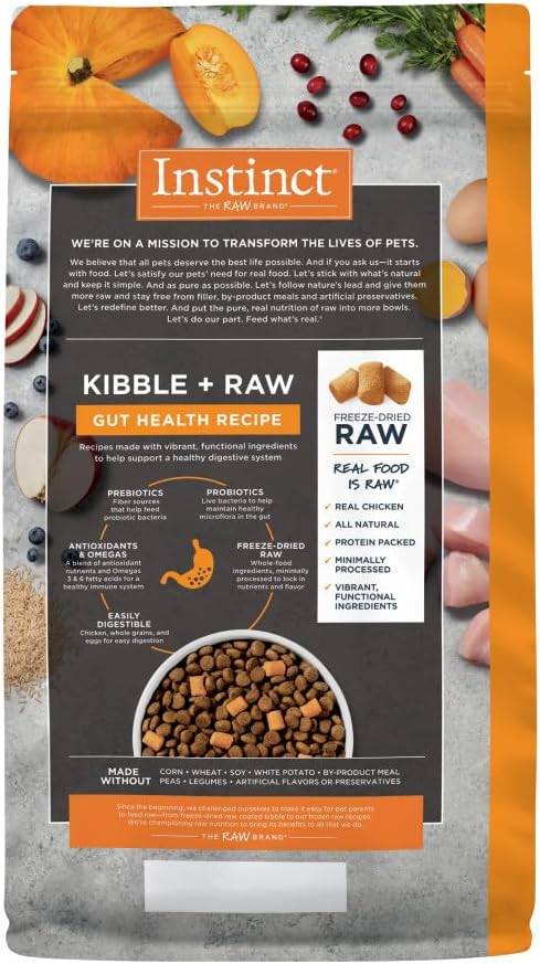 Instinct Raw Boost Gut Health, Natural Dry Dog Food with Freeze Dried Pieces, Whole Grain Recipe- Real Chicken and Brown Rice - Image 2