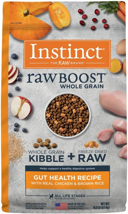 Instinct Raw Boost Gut Health, Natural Dry Dog Food with Freeze Dried Pieces, Whole Grain Recipe- Real Chicken and Brown Rice - Image 8
