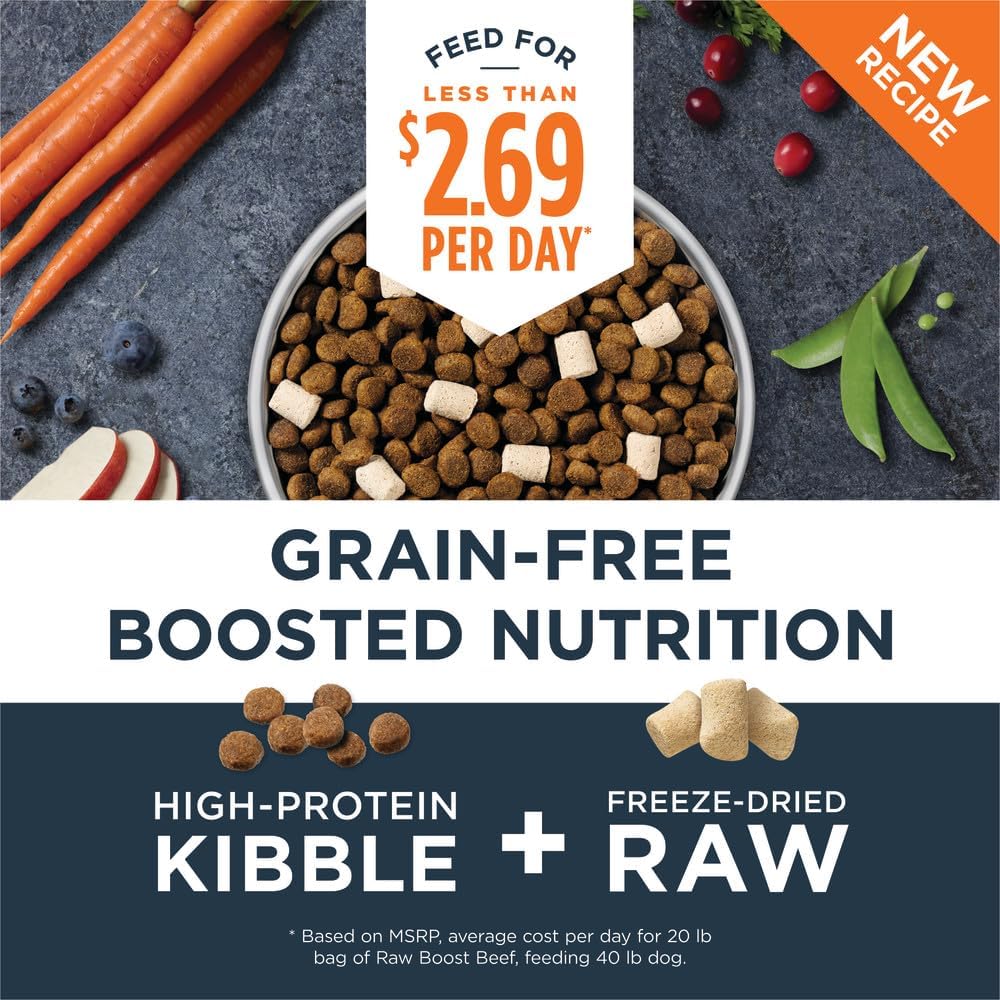Instinct Raw Boost, Natural Dry Dog Food with Freeze Dried Pieces, High Protein, Grain Free Recipe - Real Beef, 3.5 lb. Bag - Image 3