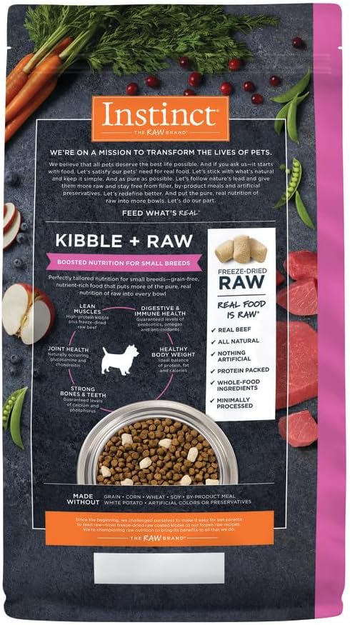 Instinct Raw Boost Small Breed, Natural Dry Dog Food with Freeze Dried Pieces, High Protein, Grain Free Recipe - Real Beef, 3.5 lb. Bag - Image 2