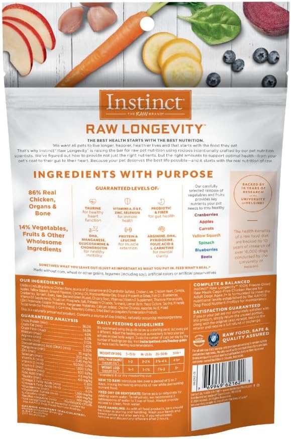 INSTINCT DOG LONGEVITY FREEZE-DRIED GRAIN FREE SENIOR POLLOCK 14OZ - Image 4