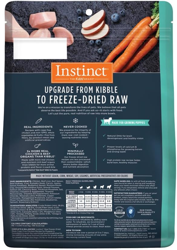 Instinct Raw Meals Freeze-Dried Puppy Chicken Dog Food - Image 2