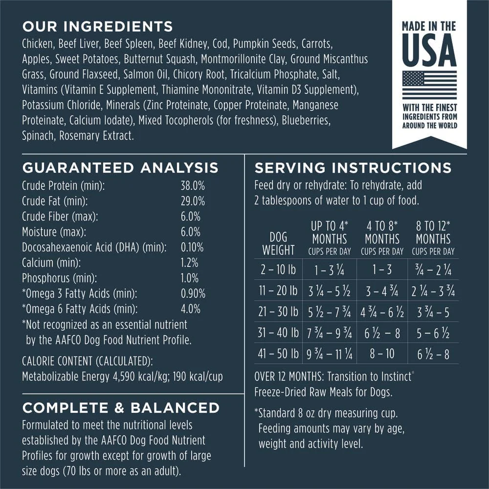Instinct Raw Meals Freeze-Dried Puppy Chicken Dog Food - Image 8