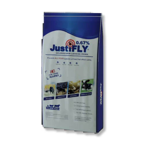 JustiFLY® 0.67% (50 lb bag)– Feed-Through Fly Control for Cattle