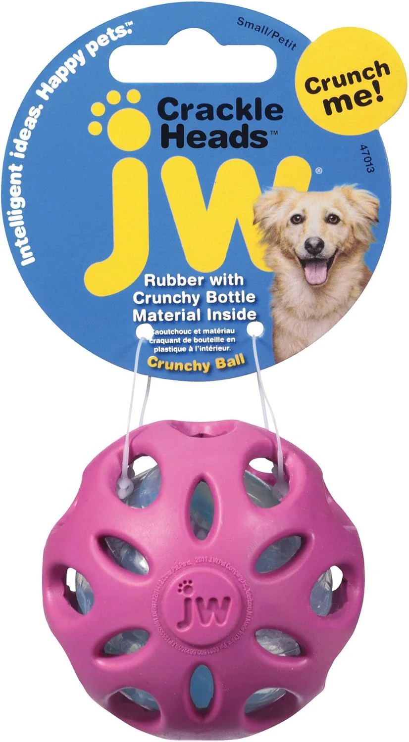 JW Pet Crackle Heads Ball Dog Toy - Image 2