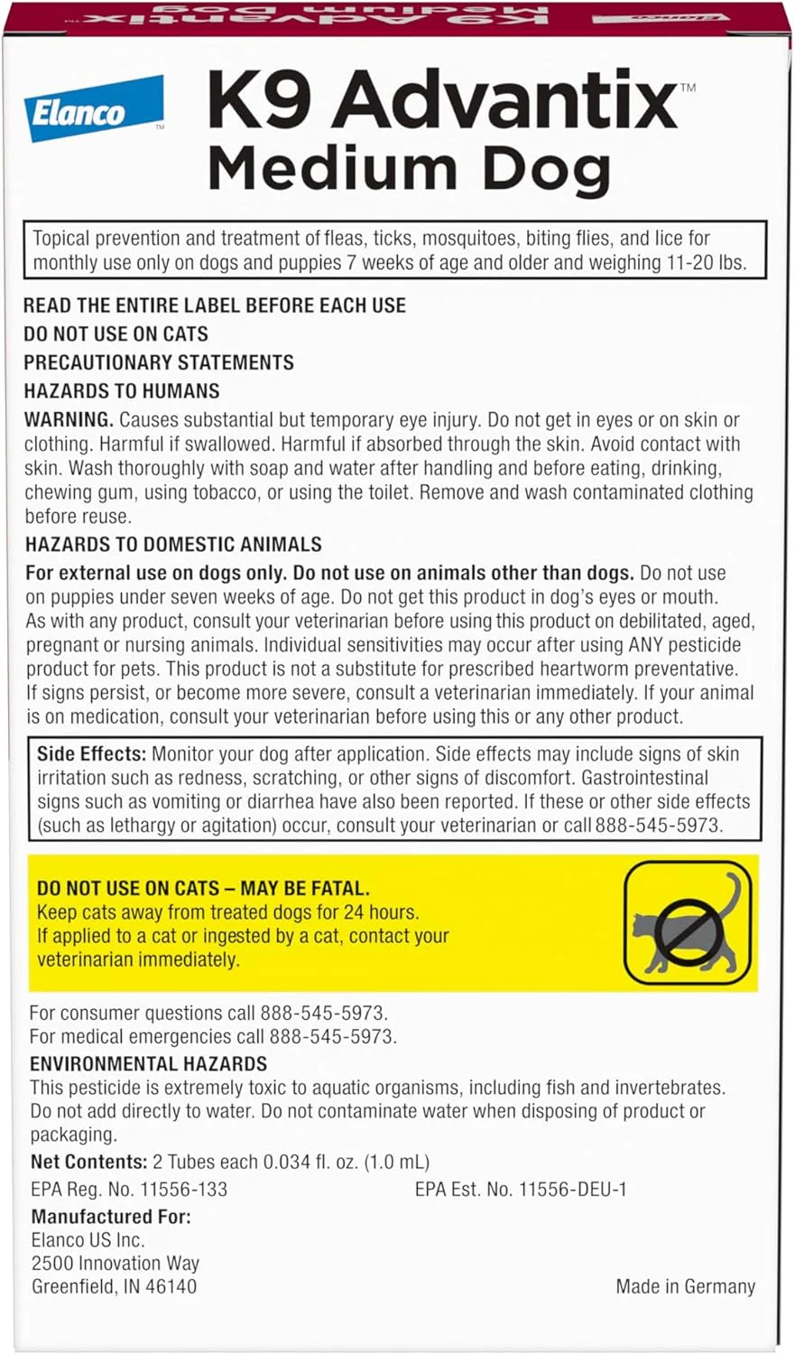 K9 Advantix Flea, Tick & Mosquito Prevention for Dogs | Flea Drops for Small Dogs | Apply Monthly | 2 Treatments - Image 3