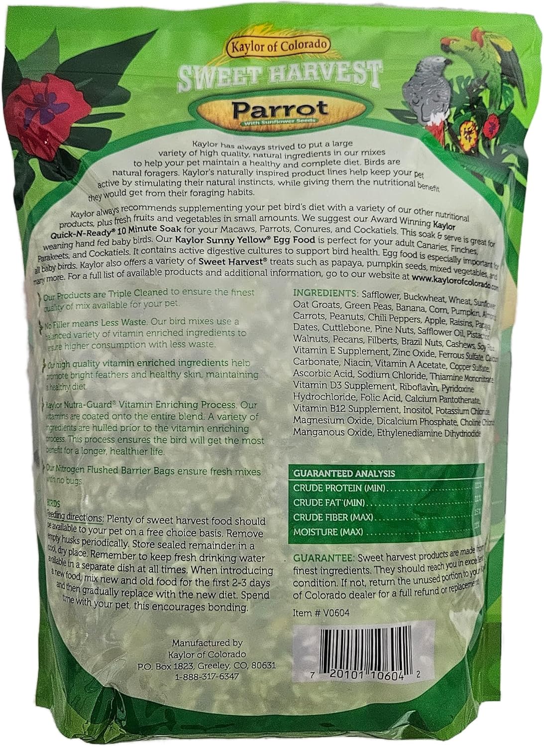 Kaylor-Made Sweet Harvest Vitamin Enriched Parrot Food with Sunflower - Image 4