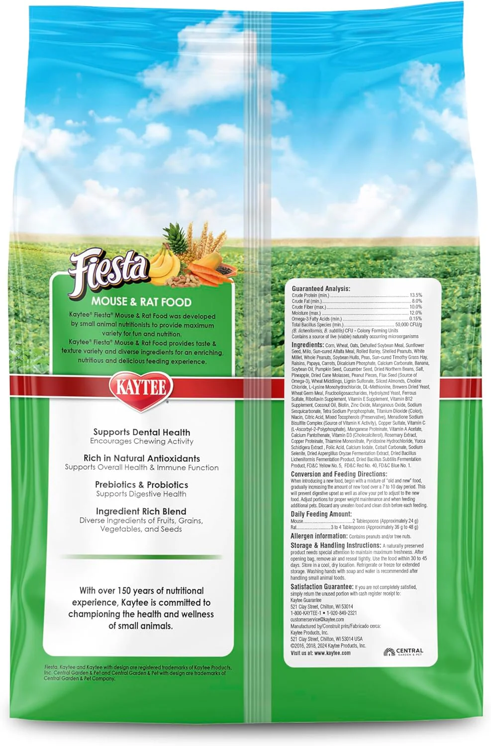 Kaytee Fiesta Mouse & Rat Food, Nutritious and Fun Blend, Supports Dental Health and Digestion, 4.5 pounds - Image 2