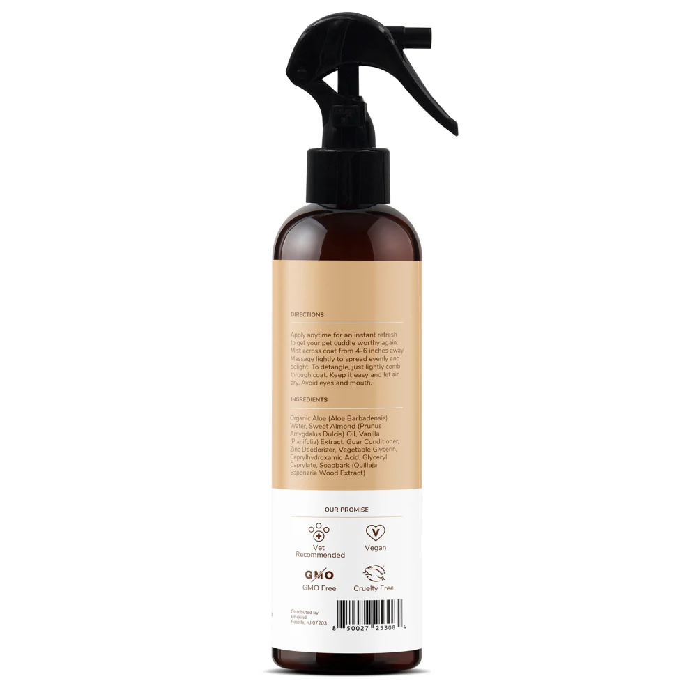 kin+kind Dog Deodorizing Spray - Safe, Natural, & Easy to Use Pet Odor Eliminator - Premium Dog Detangler Spray Formula Made w/Aloe - Dog Deodorizer for Smelly Dogs Made in The USA (12 fl oz) - Image 3