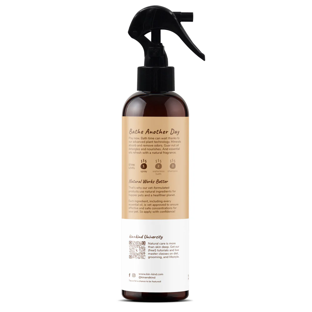 kin+kind Dog Deodorizing Spray - Safe, Natural, & Easy to Use Pet Odor Eliminator - Premium Dog Detangler Spray Formula Made w/Aloe - Dog Deodorizer for Smelly Dogs Made in The USA (12 fl oz) - Image 4