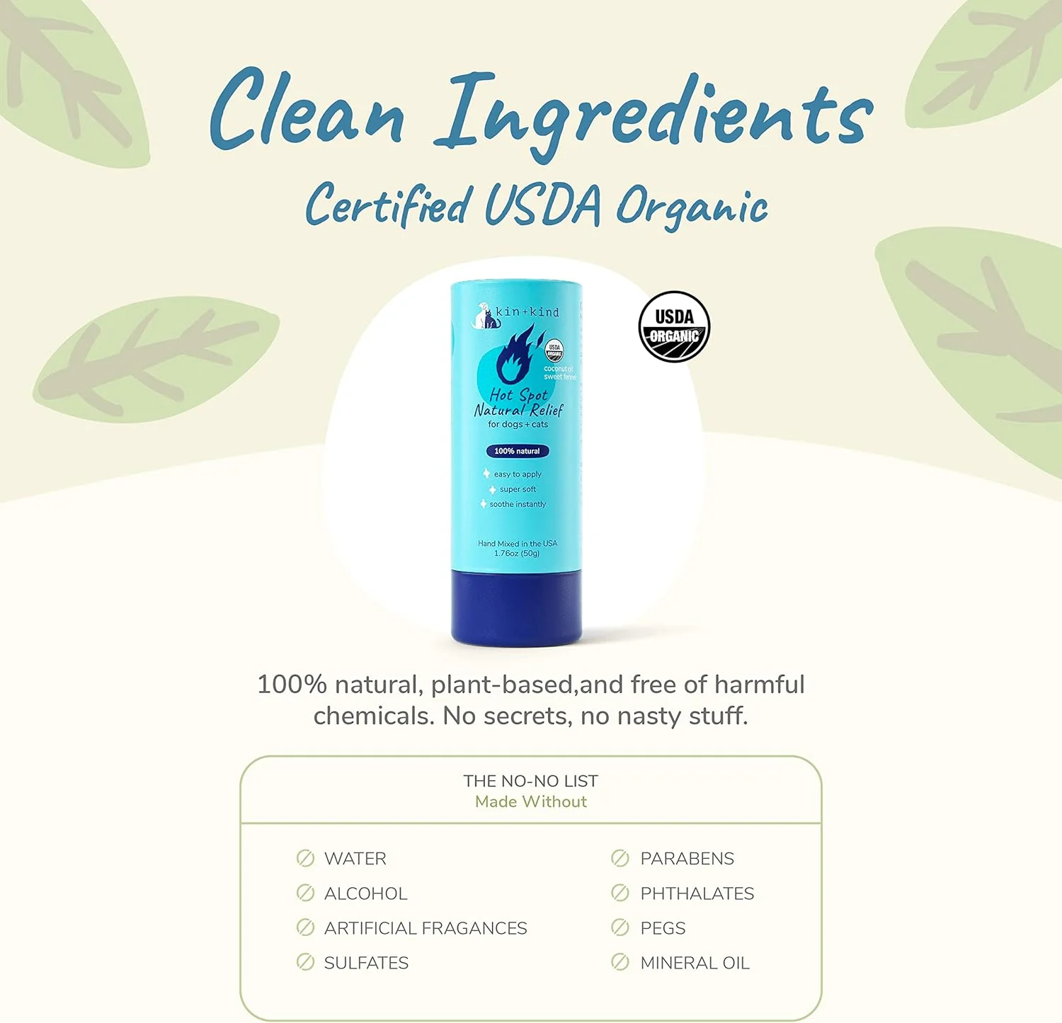 kin+kind Hot Spot Treatment for Dogs & Cats- Itch Relief, Skin Soothing and Healing Balm - Coconut Oil, Beeswax, Sweet Fennel Oil - All Natural - Made in USA - Image 3