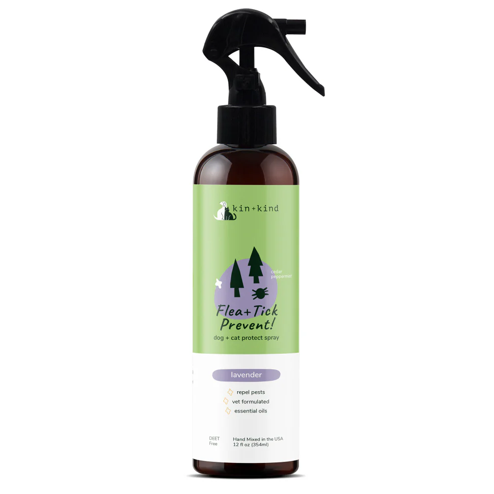 kin+kind | Plant-Based Flea and Tick Spray for Dogs (12 fl oz) | Lavender