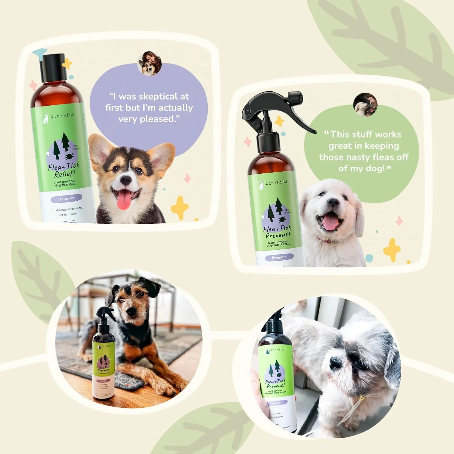kin+kind | Plant-Based Flea and Tick Spray for Dogs (12 fl oz) | Lavender - Image 9