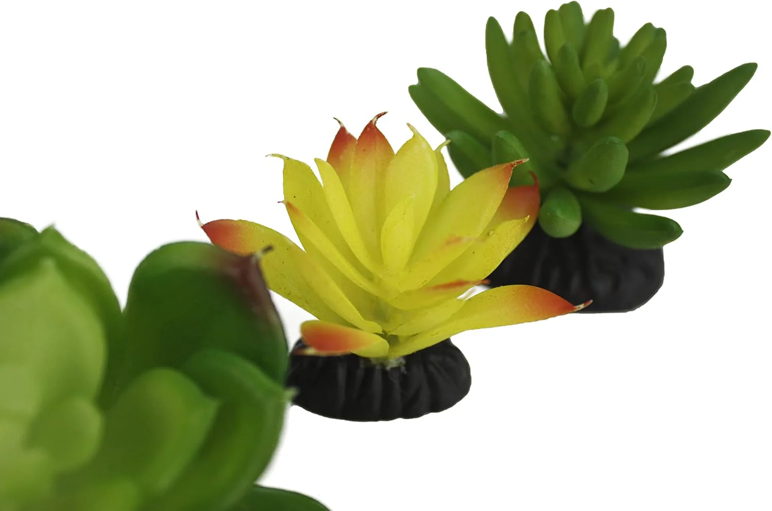 Komodo Reptile Terrarium Succulent 3PK Yellow/Green Plants | Natural Looking Artificial Aquarium Ornament & Habitat Decoration Accessory with Weighted Base - Image 8