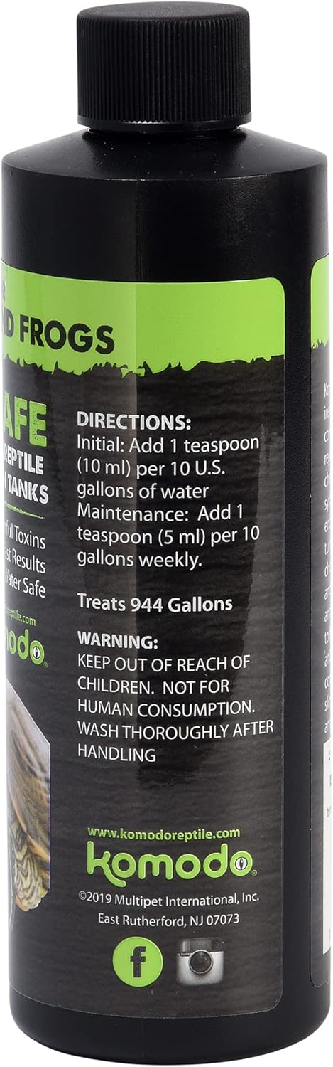 Komodo Water Safe Conditioner | Safe for Aquatic Reptile and Amphibian Tanks| Neutralizes Harmful Toxins | Makes Tap Water Safe | Works in Seconds| 8 oz Bottle - Image 3