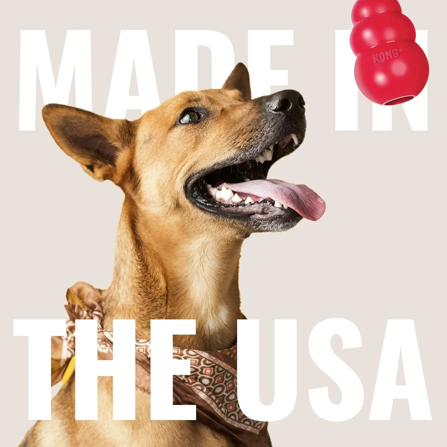 KONG Ball with Hole - Durable Dog Fetch Toy for Training, Interactive Playtime & More - Classic KONG Natural Rubber Ball - Red - Image 7