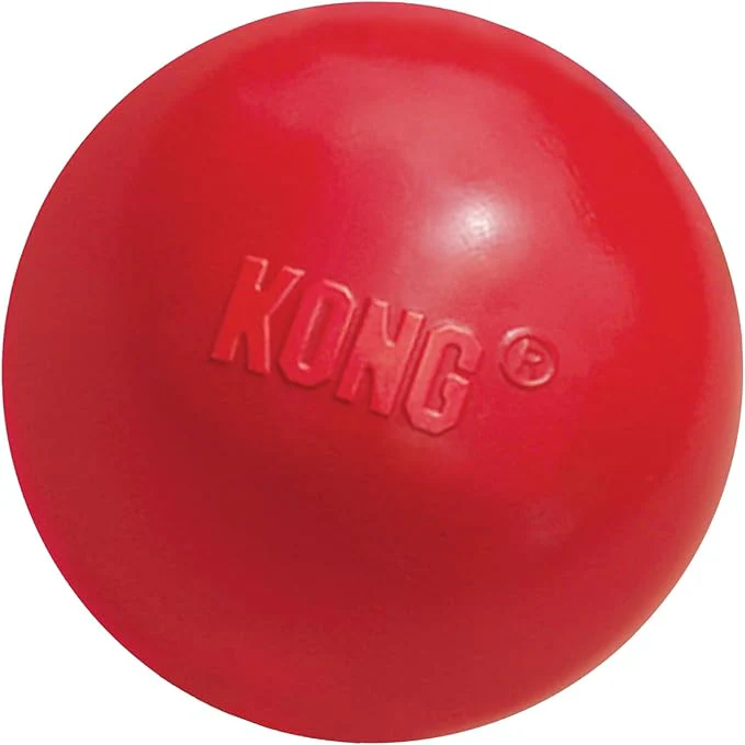 KONG Ball with Hole - Durable Dog Fetch Toy for Training, Interactive Playtime & More - Classic KONG Natural Rubber Ball - Red - Image 9
