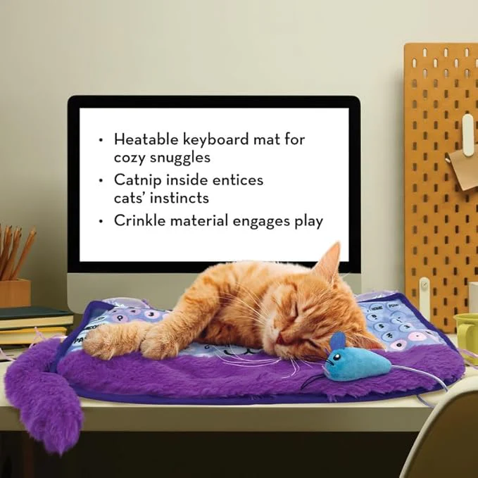 KONG Comfort Key Play Mat - Heatable Crinkle Computer Keyboard Mat for Snuggling - Cat Accessory - Image 5