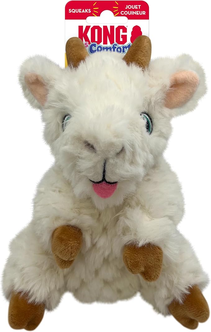 KONG Comfort Tykes Soft Plush Fluffy Dog Toy (Goat) - Image 3