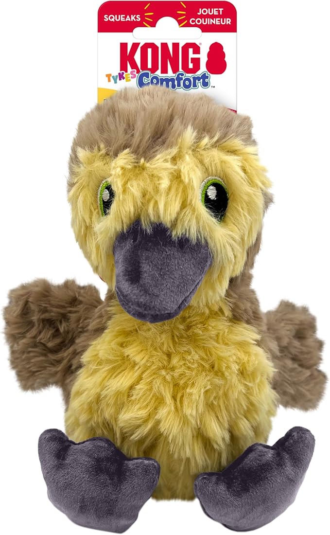 KONG Comfort Tykes Soft Plush Fluffy Dog Toy (Gosling) - Image 2