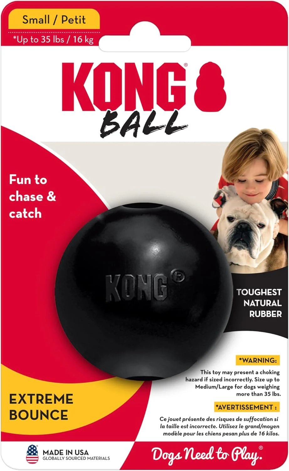 KONG - Extreme Ball - Durable Rubber Dog Toy for Power Chewers, Black - Image 10