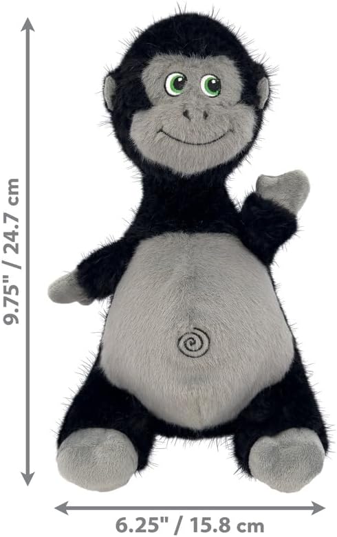 KONG Knots Belly - Soft Plush Exterior with Internal Skeleton Rope Ball and Squeaker (Gorilla) - Image 3