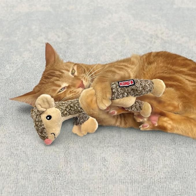 KONG Luvs Crinkle Textured Cat Toy Stuffed with Catnip (Mouse) - Image 5