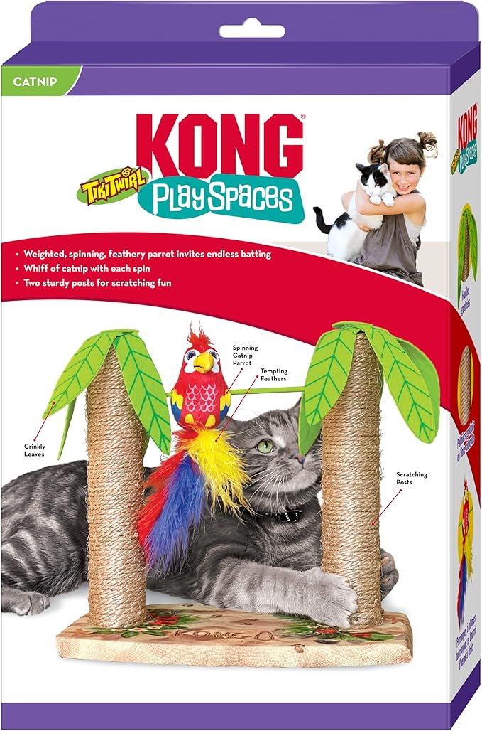 KONG Play Spaces Tiki Twirl Palm Tree Cat Scratcing Posts - Image 2