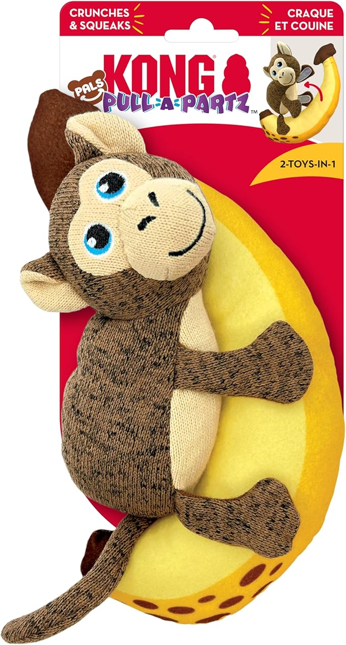 KONG Pull-A-Partz Pals 2 Toys in 1 Dog Toy (Monkey) - Image 4