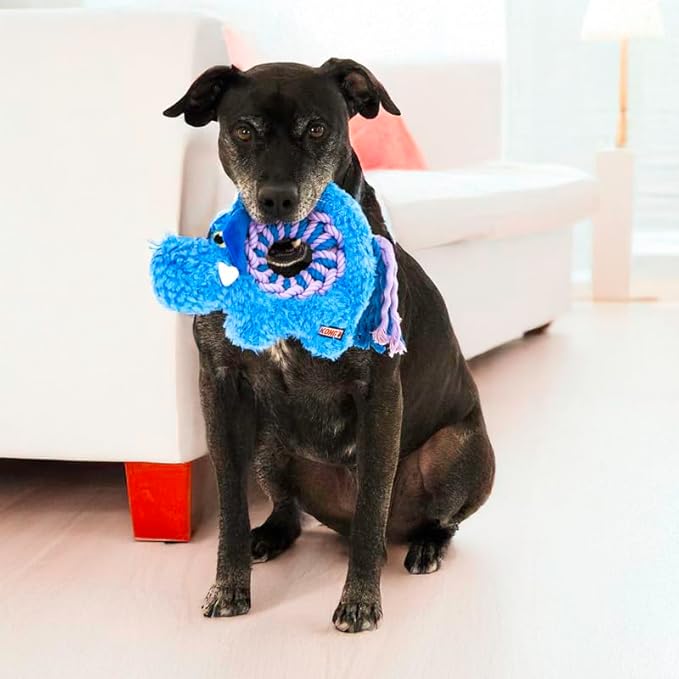 KONG Ringaroos - Interactive Rope Ring Dog Toy with Plush Squeaker - for Fetch, Tug & Cuddle - Image 4