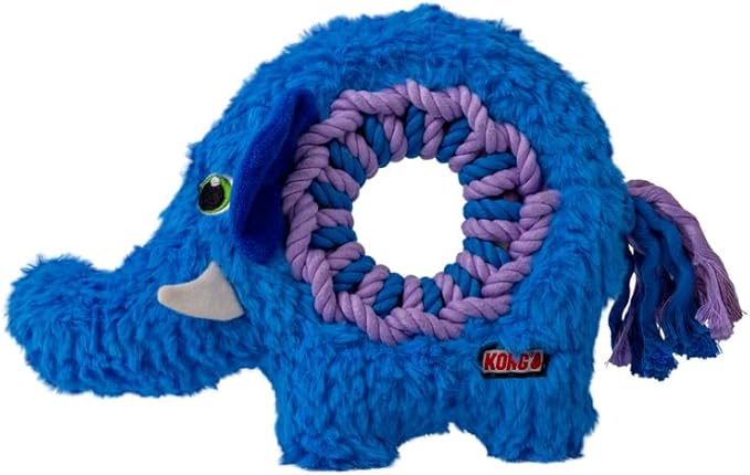 KONG Ringaroos - Interactive Rope Ring Dog Toy with Plush Squeaker - for Fetch, Tug & Cuddle - Image 5