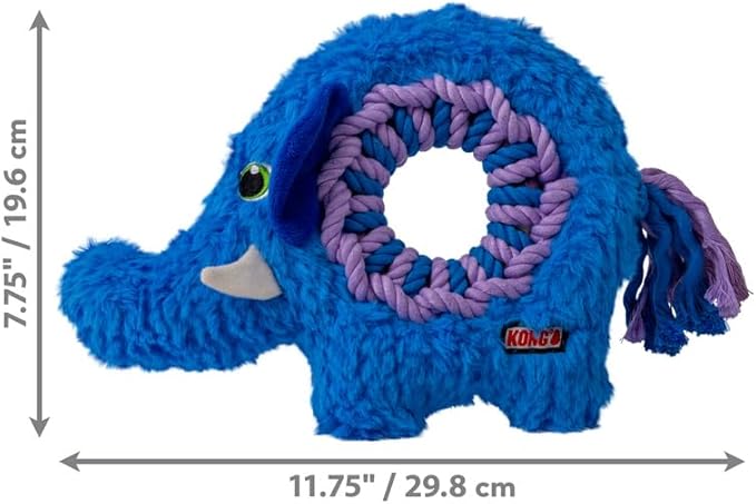 KONG Ringaroos - Interactive Rope Ring Dog Toy with Plush Squeaker - for Fetch, Tug & Cuddle - Image 7