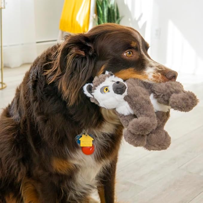 KONG Scampers Wildlife Plush Dog Toy with Low Tone Squeaker (Lemur) - Image 2