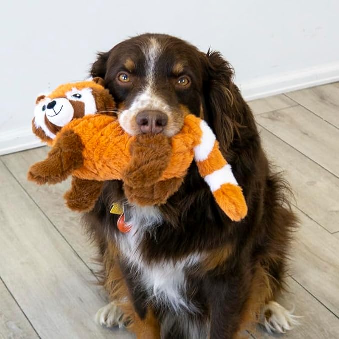 KONG Scampers Wildlife Plush Dog Toy with Low Tone Squeaker (Red Panda) - Image 2