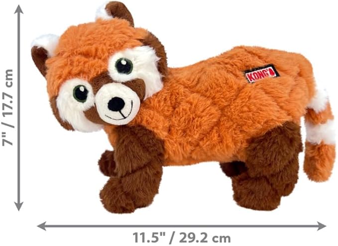 KONG Scampers Wildlife Plush Dog Toy with Low Tone Squeaker (Red Panda) - Image 5