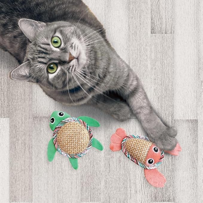 KONG Tropics Pals Sea Creatures 2 Pack - Catnip Filled and Crackly Inner Material - Cat Toy - Image 5