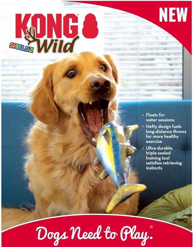KONG Wild Shield Fish Shaped Dog Toy - Image 5