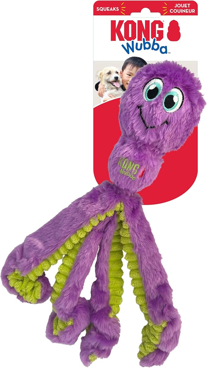 KONG Wubba Octopus Tug and Fetch Squeak Dog Toy - Image 3