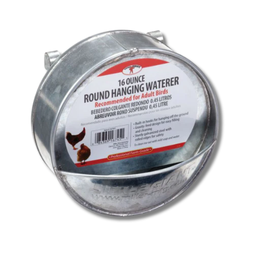 Little Giant® Galvanized Round Hanging Poultry Waterer 16 oz