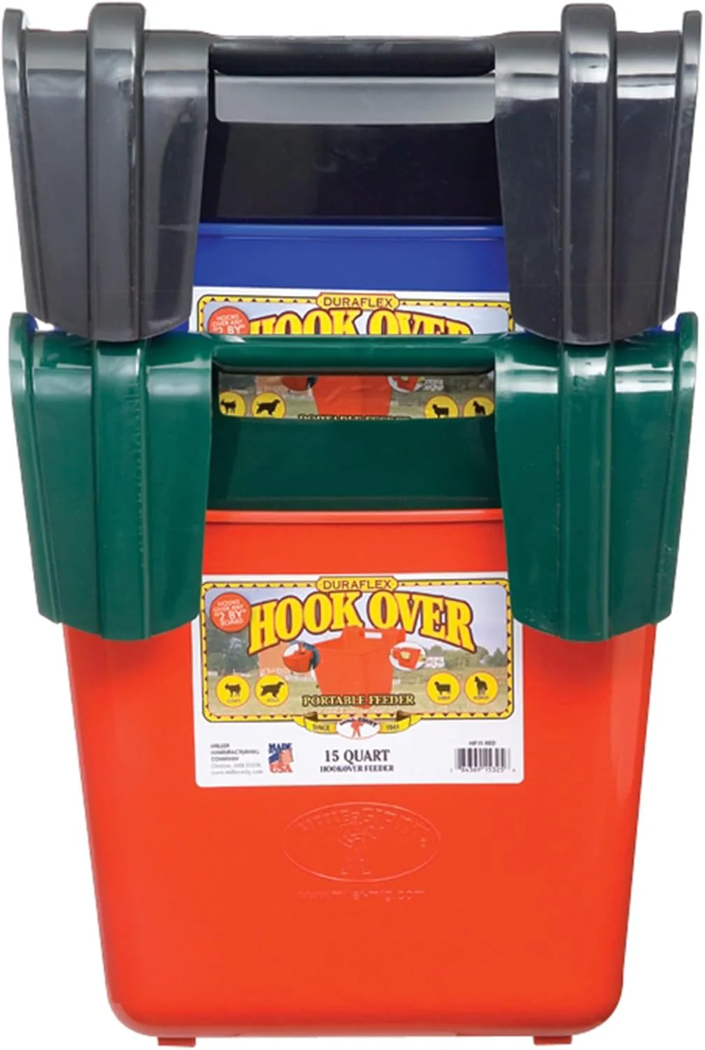 Little Giant® Plastic Hook Over Feeder – 15 Quart Durable Feed Bucket - Image 3