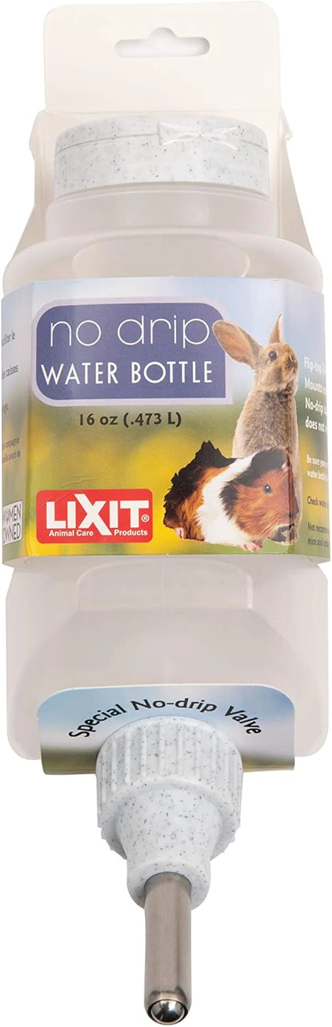 Lixit Top Fill No Drip Water Bottles for Rabbits, Ferrets, Hamsters, Guinea Pigs, Rats, Chinchillas and Other Small Animals
