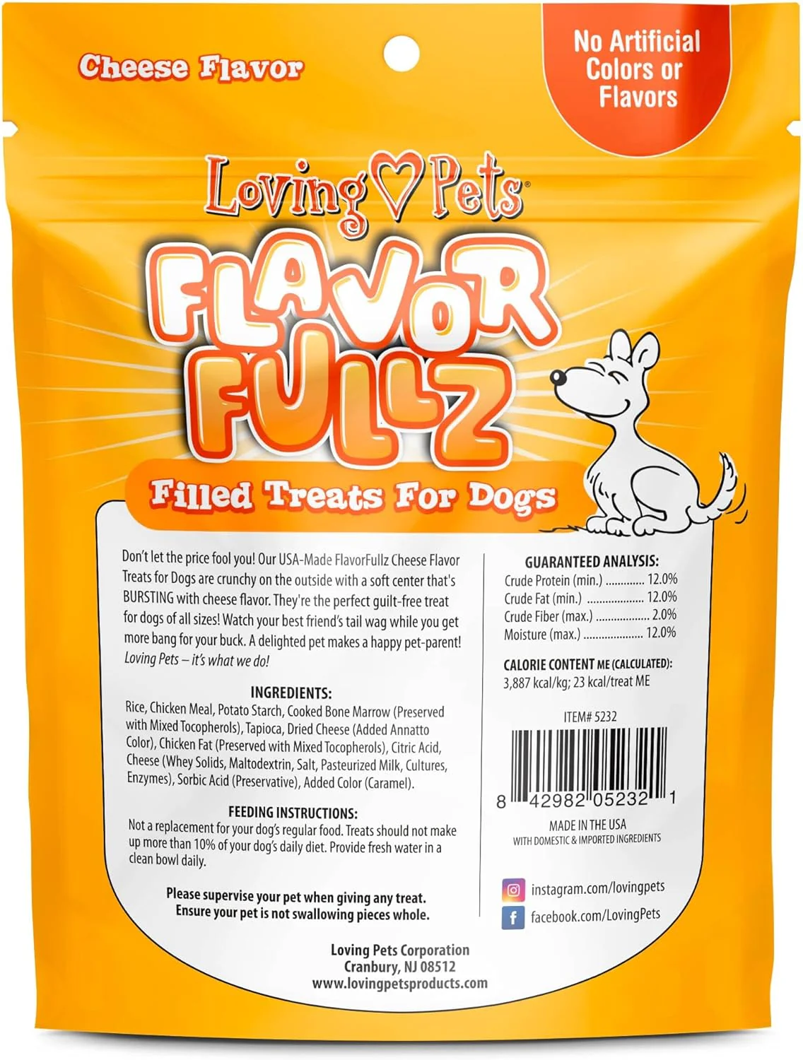 Loving Pets Flavorfullz Filled Treats for Dogs, Cheese - Image 2