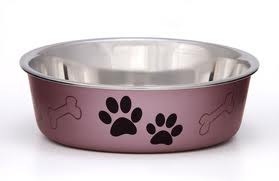 Loving Pets Bella Dog Bowls- Stainless Steel Dog & Cat Bowls - Spill Proof Dog Food Bowl, Cat Bowl, Puppy Essentials & Pet Supplies Great for Home & Travel